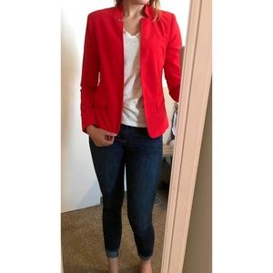 Forever 21 Collarless Red Blazer